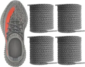 2 Pairs Thick Round Shoe Laces for Adidas Yeezy Boost 350 Sneakers, 7/32''(5.5mm) Shoelaces Replacement Shoe Strings