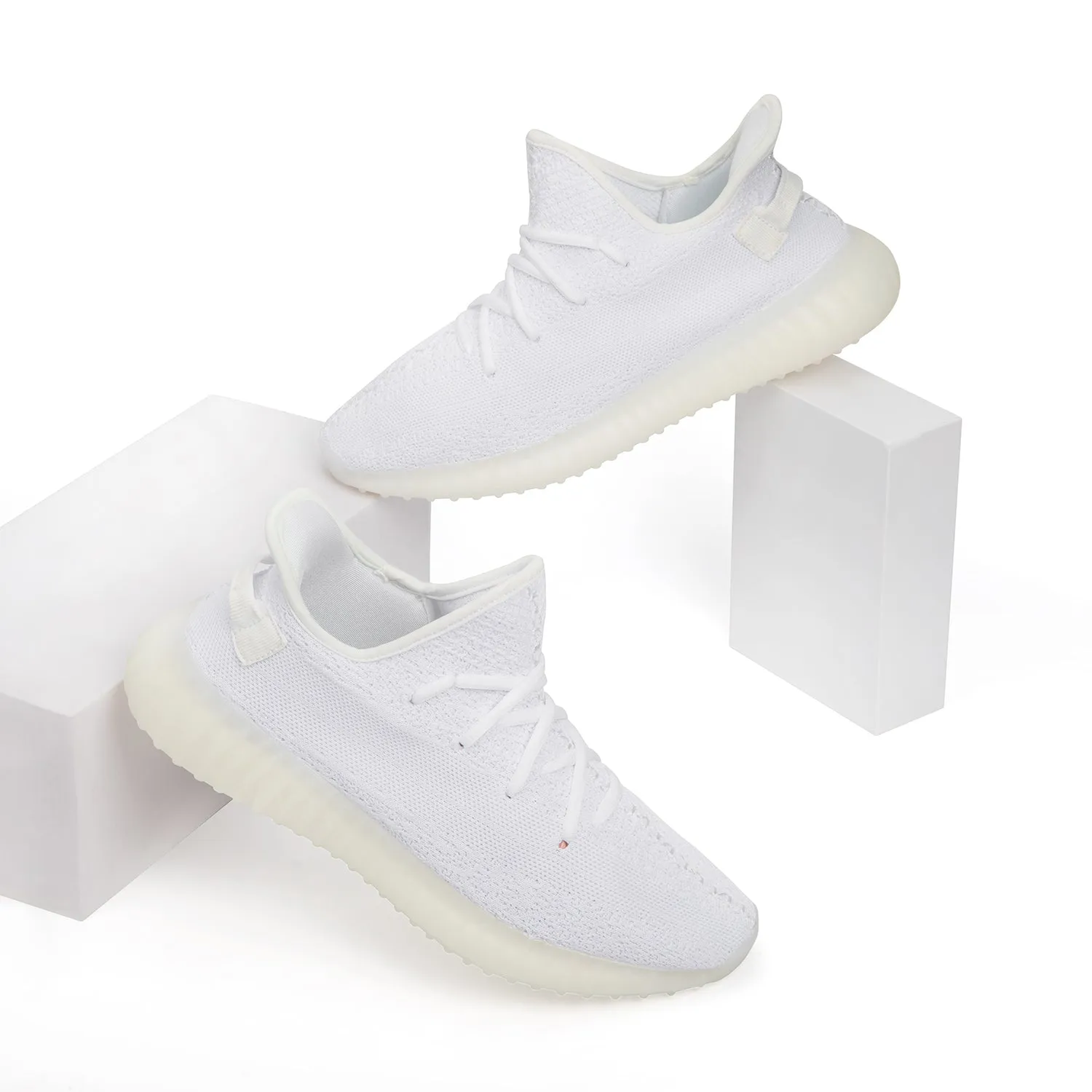 All-Over Print Lace Up Knit Chunky Sneakers