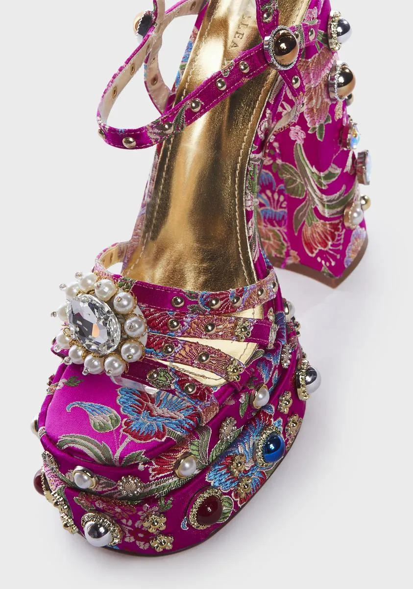 Annie Embellished Platform Heels