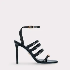 ATHENA 04 BLACK LEATHER SANDALS