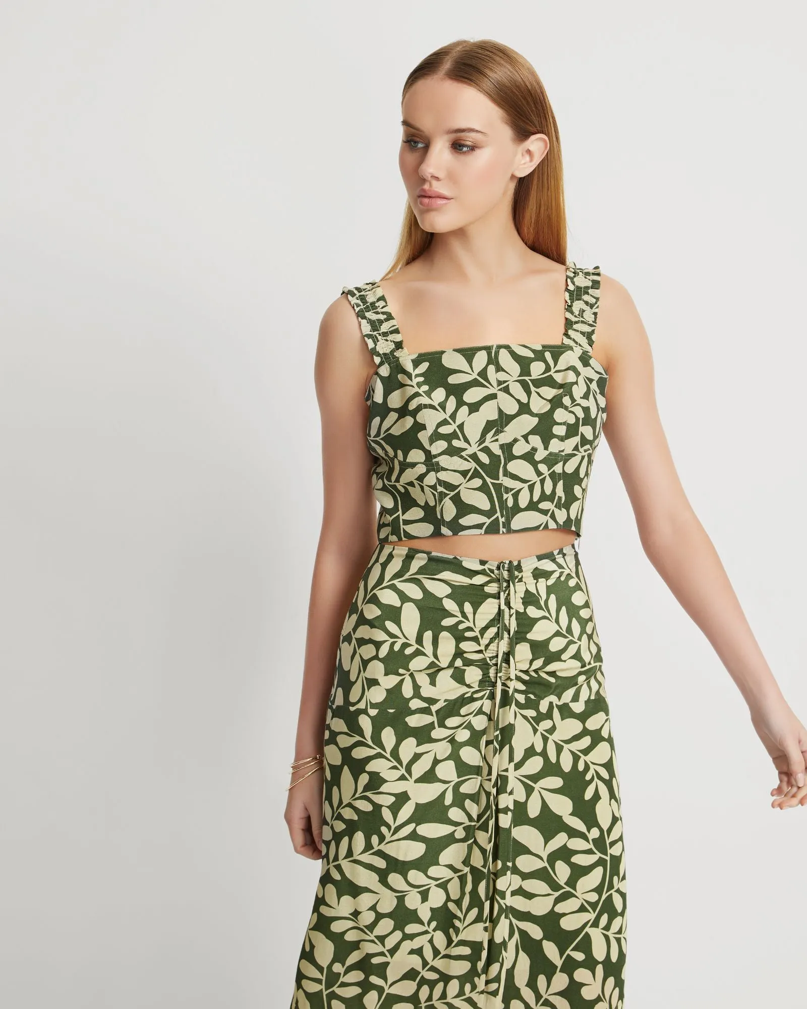 Avril Vine Print Bustier Top