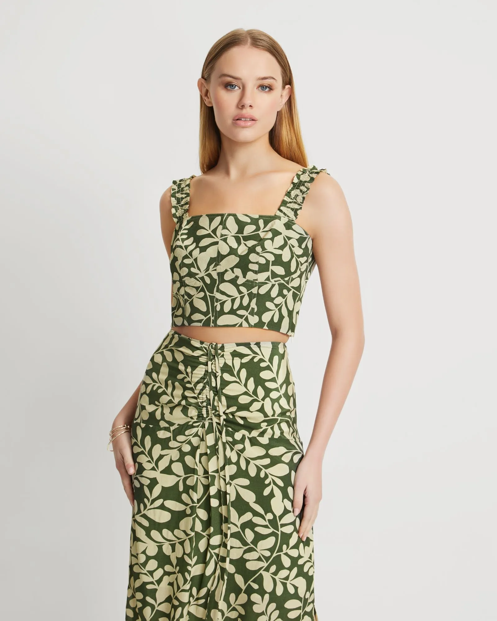 Avril Vine Print Bustier Top