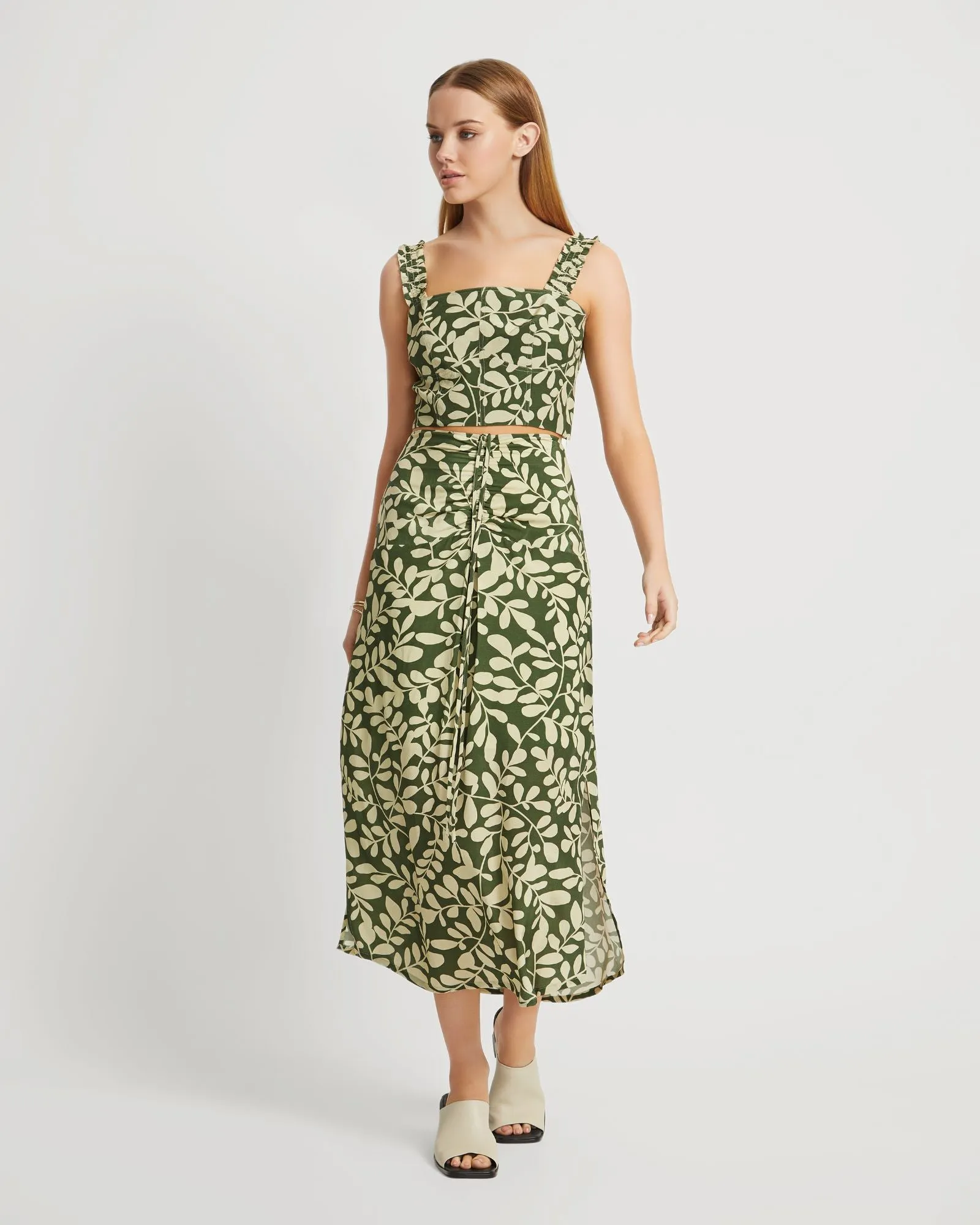 Avril Vine Print Bustier Top