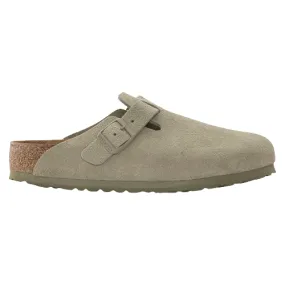Birkenstock Mens Suede Clogs - Boston - Khaki
