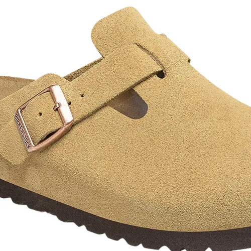 Birkenstocks Men's Clogs - Boston Suede - Latte Cream