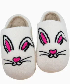 Bunny Face Slippers - White