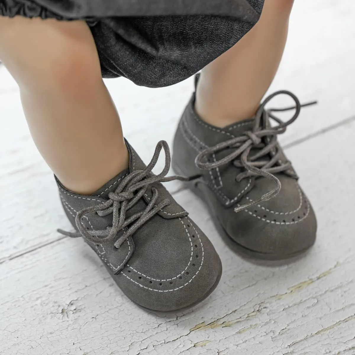 Casazoe Infant Baby Boys Girls Oxford Shoes PU Leather Wedding Loafers Brogue Toddler Baptism Dress Shoes First Steps Walking Flat Lazy Crib Shoe