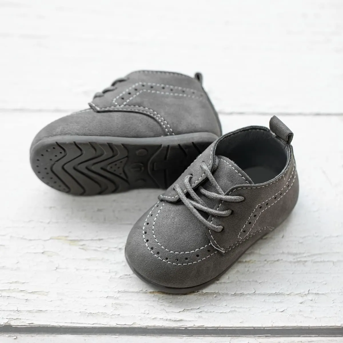 Casazoe Infant Baby Boys Girls Oxford Shoes PU Leather Wedding Loafers Brogue Toddler Baptism Dress Shoes First Steps Walking Flat Lazy Crib Shoe