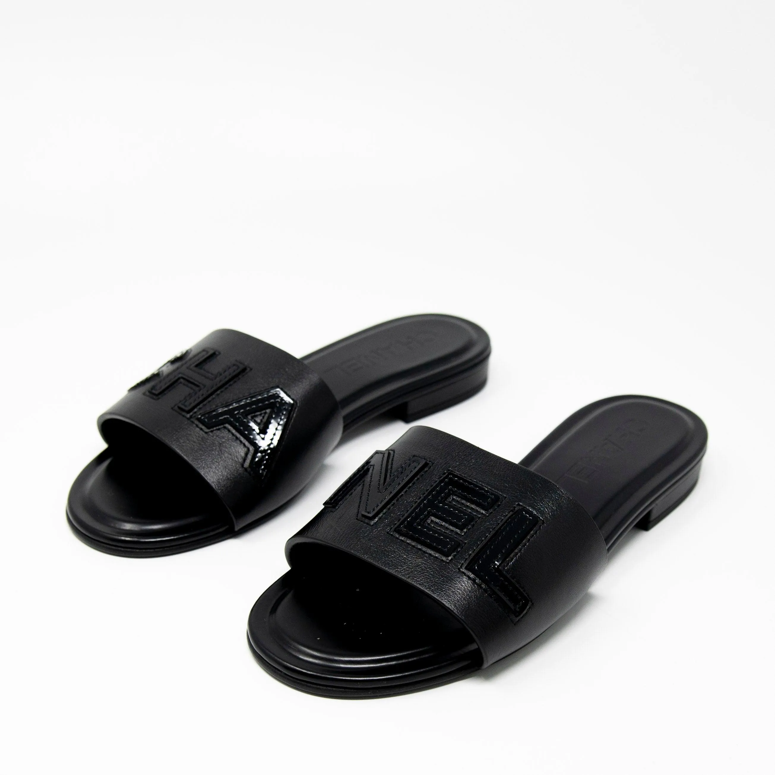 Chanel Black Chanel Logo Sandals 36