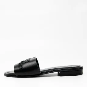Chanel Black Chanel Logo Sandals 36