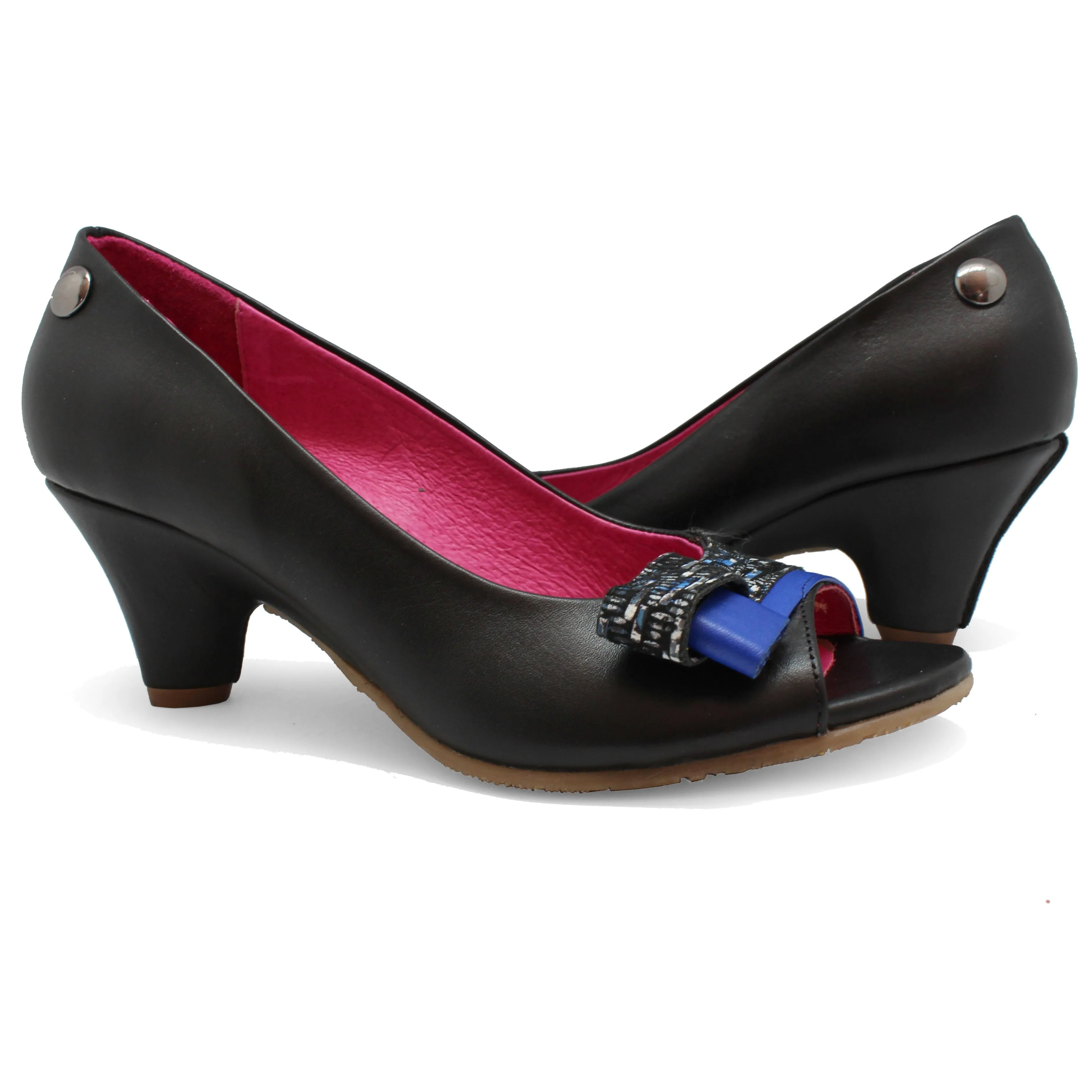 Chanii B "Frise" Black/Blue Shoe