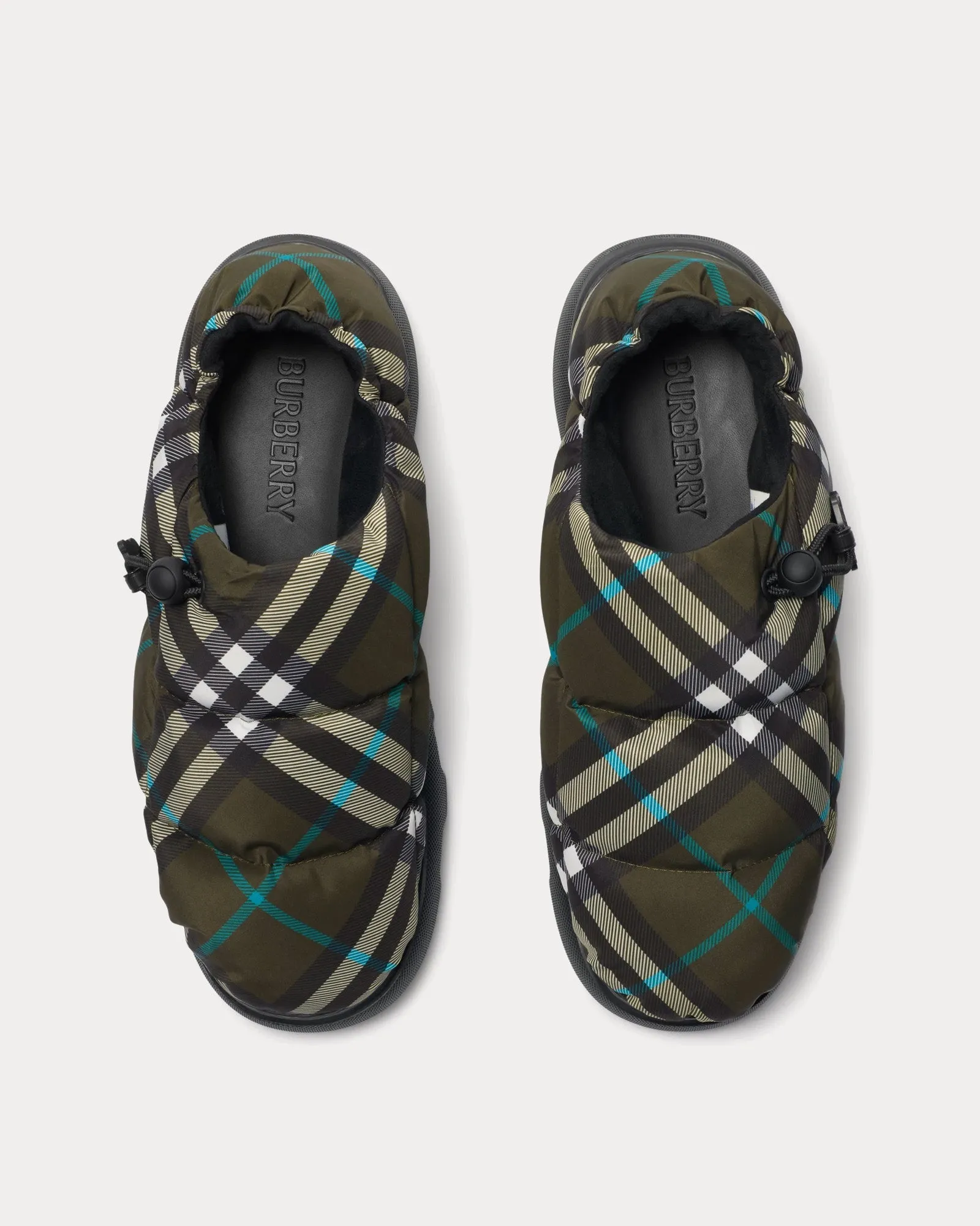 Check Pillow Nylon Blend Snug Mules