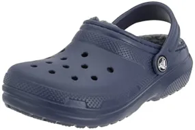 Crocs Kids' Classic Lined Clog | Kids' Slippers, Navy, 3 Little Kid