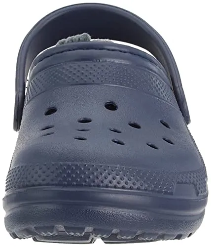 Crocs Unisex-Child Classic Lined Clog | Toddler Slippers, Navy/Charcoal, 8 Toddler