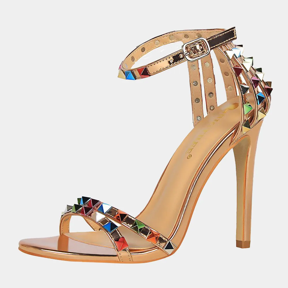 Daffodi Colorful Rivet Sandals