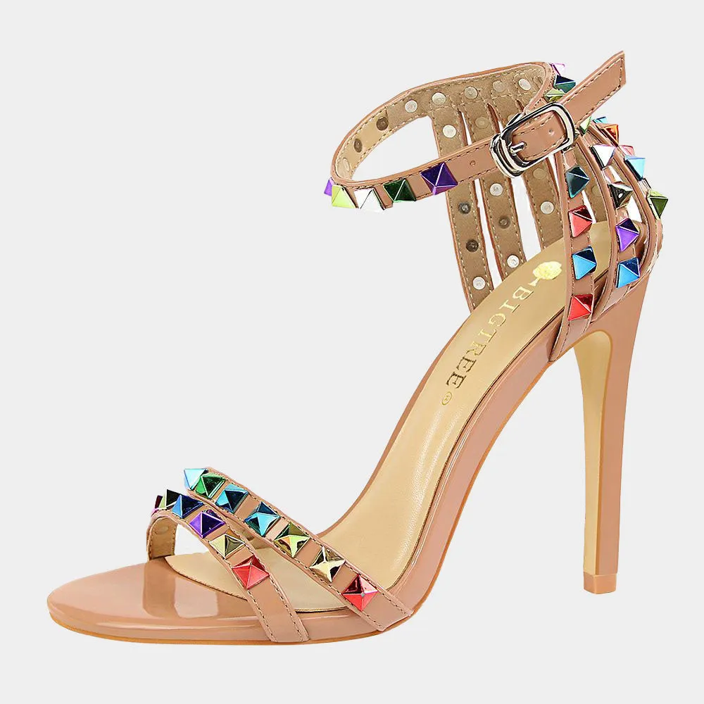 Daffodi Colorful Rivet Sandals