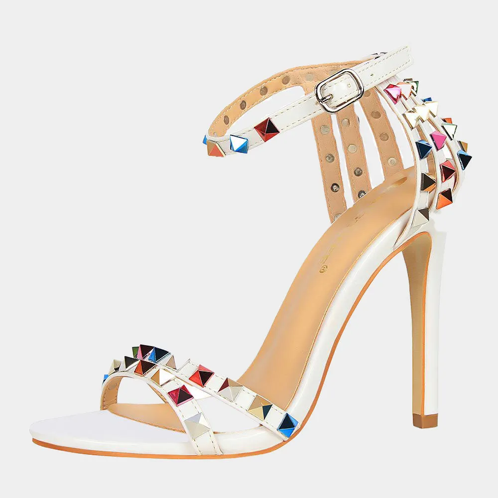 Daffodi Colorful Rivet Sandals