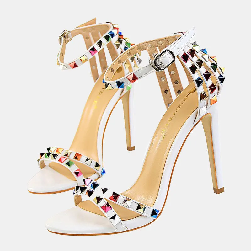 Daffodi Colorful Rivet Sandals