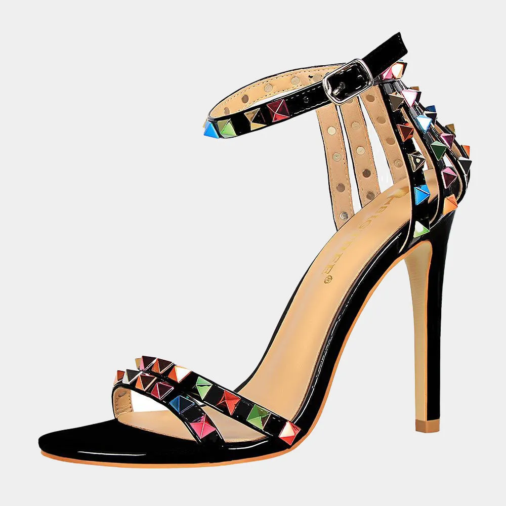 Daffodi Colorful Rivet Sandals