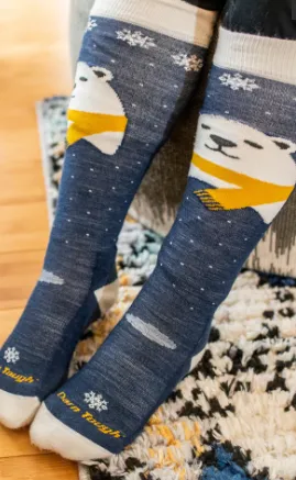 Darn Tough Kids Polar Bear Over-the-Calf Midweight Ski & Snowboard Sock 2025
