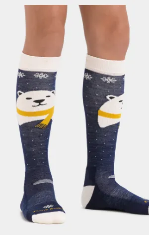 Darn Tough Kids Polar Bear Over-the-Calf Midweight Ski & Snowboard Sock 2025