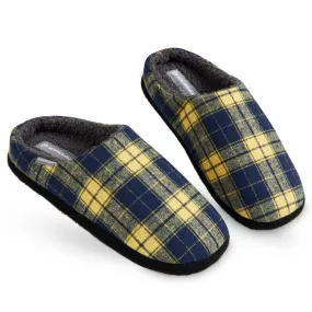 Dunlop Mens,Comfy Memory Foam Slippers,Warm Faux Sheepskin Anti Slip House Shoes