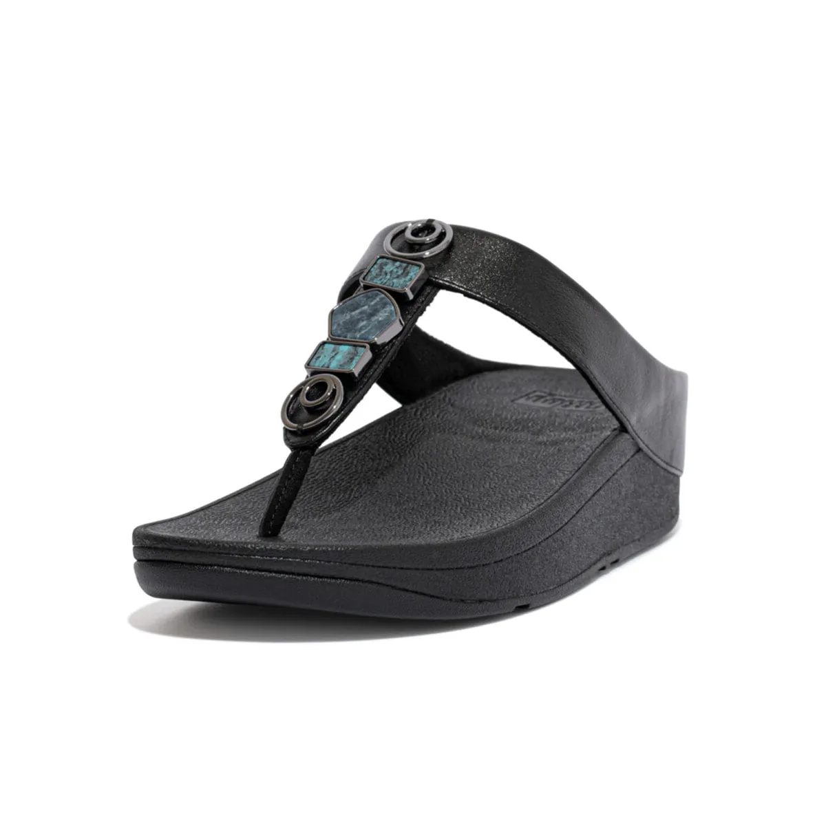 FINO Jewelstone Leather Toe-Post Sandals