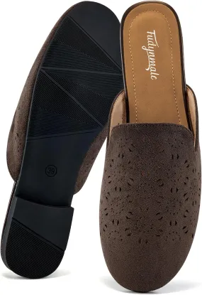 FUDYNMALC Womens Mules Flats Shoes: Casual Closed Toe Suede Backless Loafers Comfortable Dressy Slip-on Slides Footwear FUDYNMALC Womens Mules Flats Shoes: Casual Closed Toe Suede Backless Loafers Comfortable Dressy Slip-on Slides Footwear