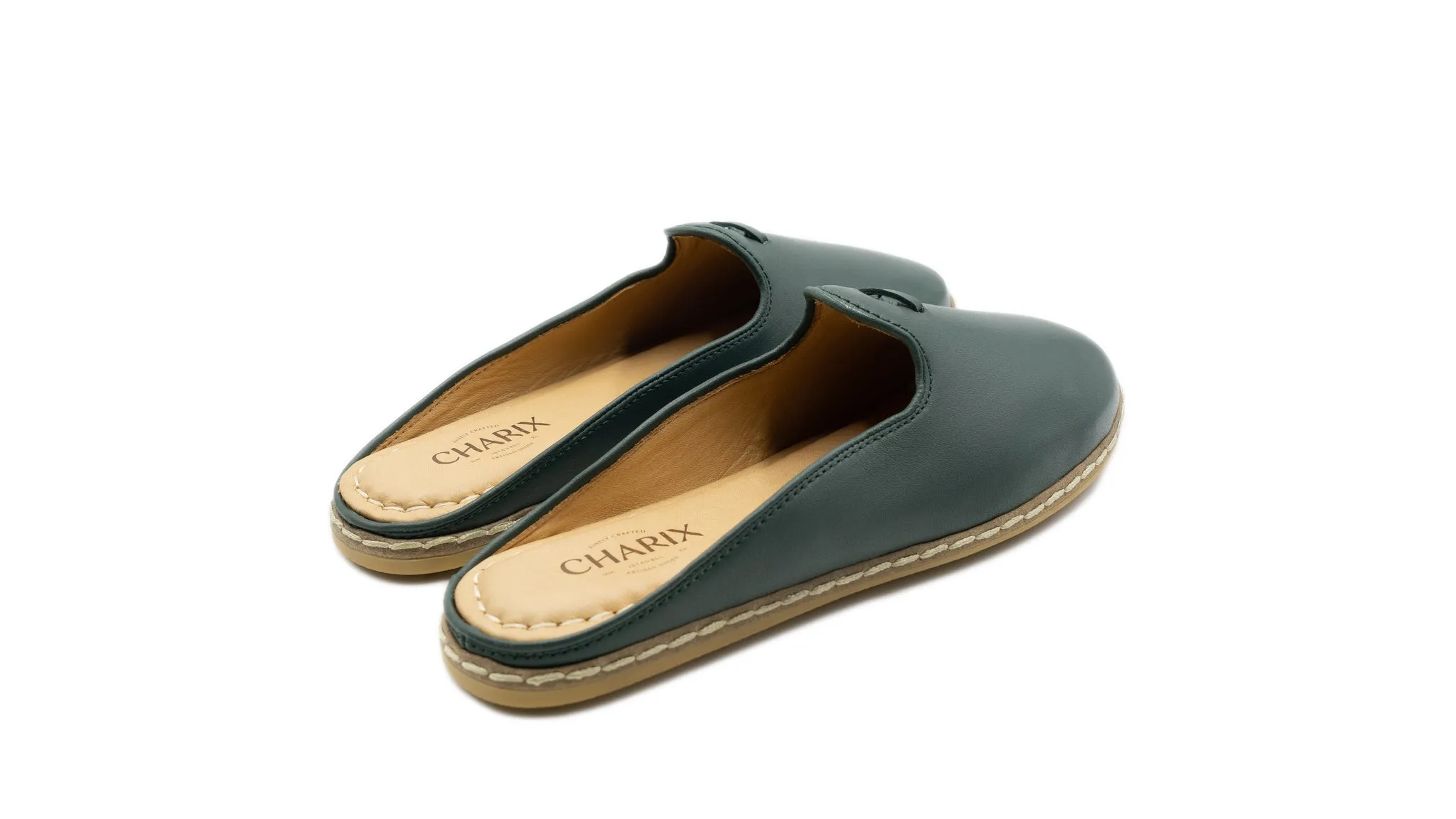 Hunter Green Mules for Men