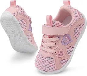 JIASUQI Toddler Shoes for Baby Girls Sneakers Barefoot Walking Shoes Running Tennis Shoes
