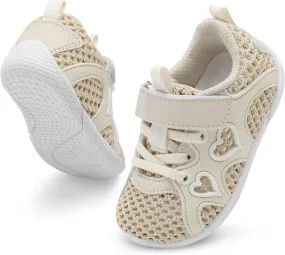 JIASUQI Toddler Shoes for Baby Girls Sneakers Barefoot Walking Shoes Running Tennis Shoes