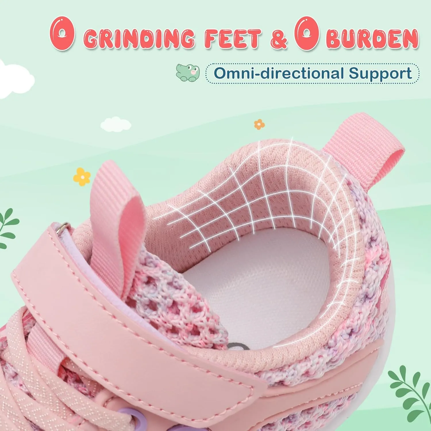 JIASUQI Toddler Shoes for Baby Girls Sneakers Barefoot Walking Shoes Running Tennis Shoes