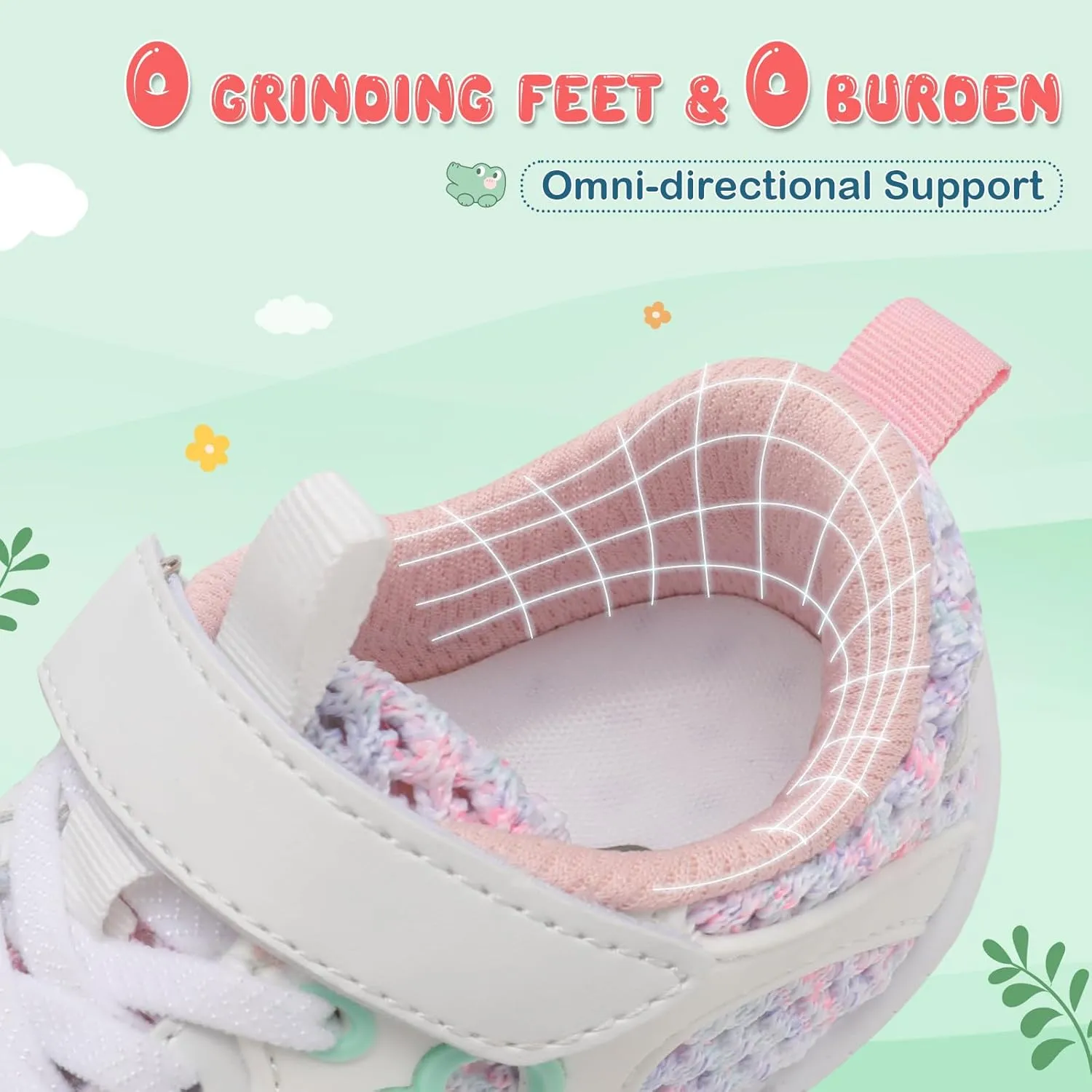JIASUQI Toddler Shoes for Baby Girls Sneakers Barefoot Walking Shoes Running Tennis Shoes