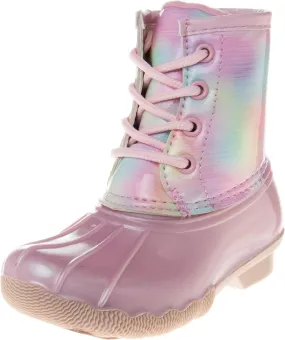 Josmo Unisex-Child Girls Winter Outdoor Snow Rain Lace-up Duck Boots