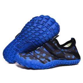Kids' Water Shoes Barefoot Quick Dry Aqua Sports Boys Girls (Pattern Printed) - Blue Size BigKid US4 = EU36