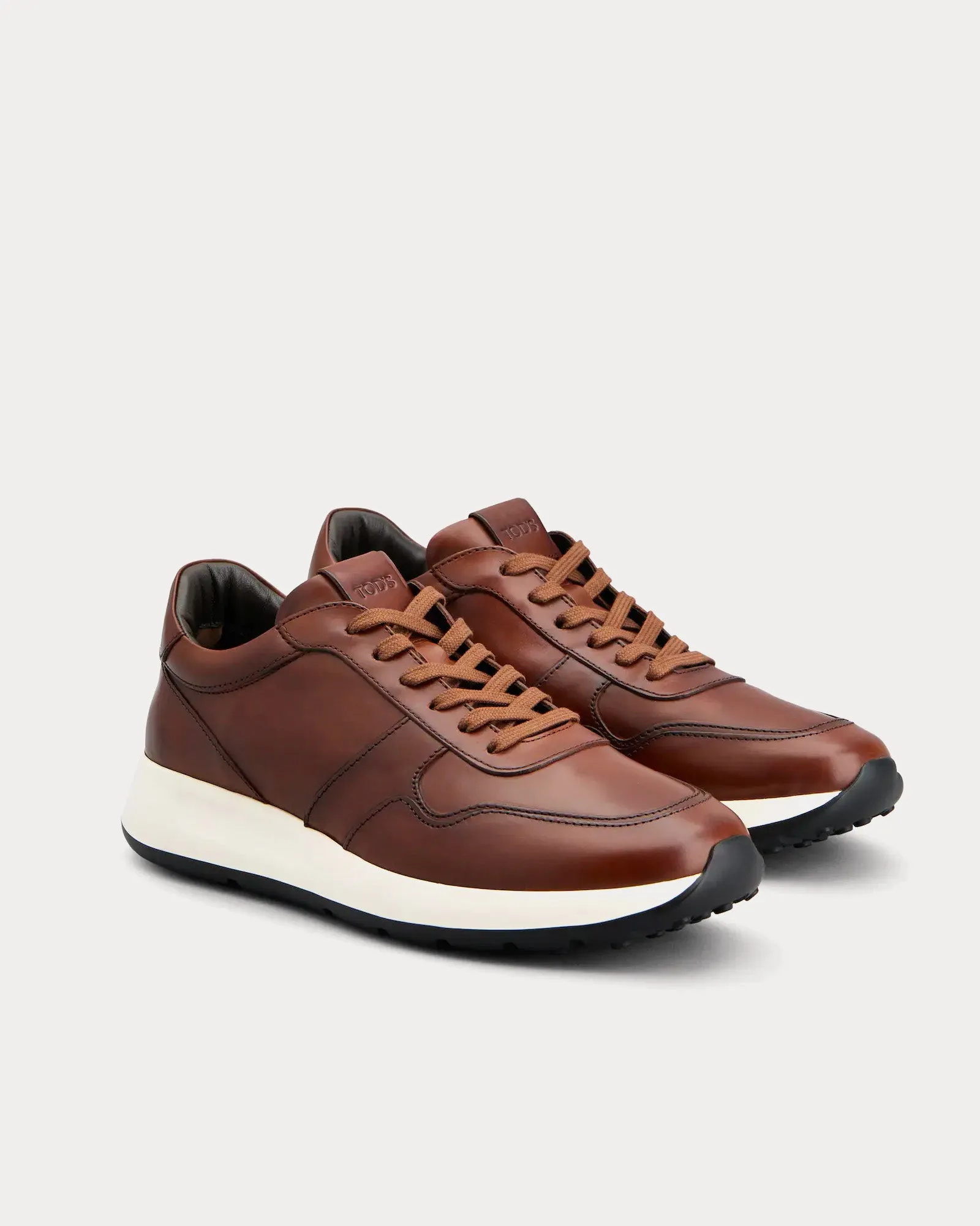 Leather Brown Low Top Sneakers