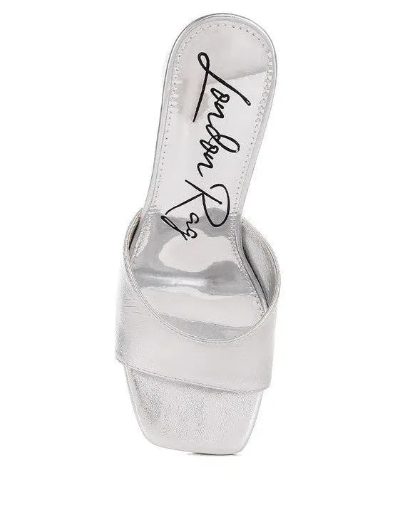 London Rag Bumblin Metallic Faux Leather Slip On Sandals