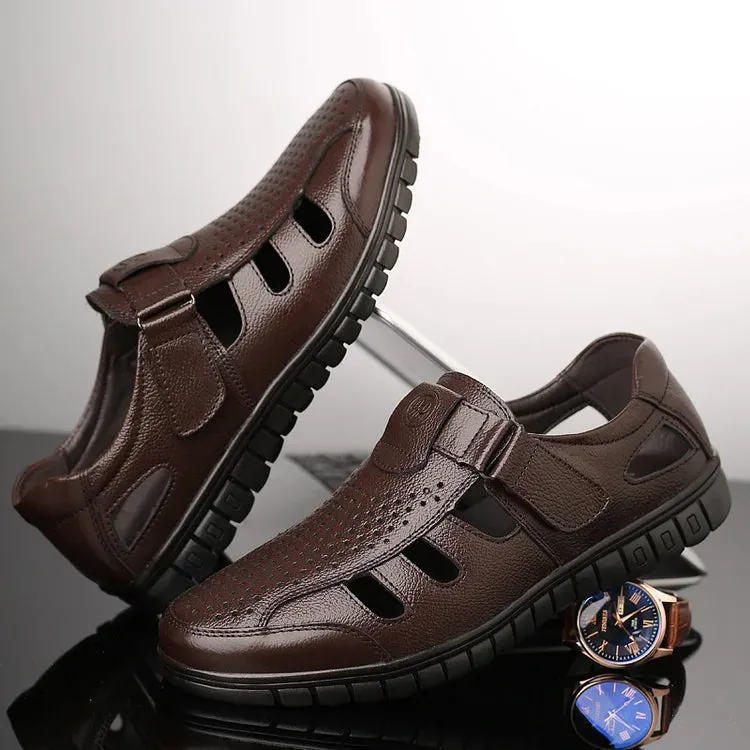 Men's Summer Genuine Leather Breathable Sandals