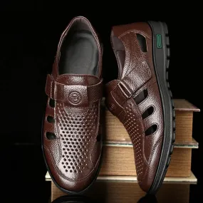 Men's Summer Genuine Leather Breathable Sandals