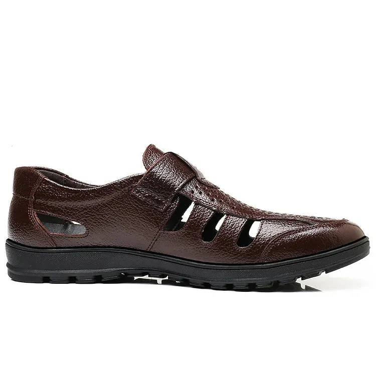 Men's Summer Genuine Leather Breathable Sandals