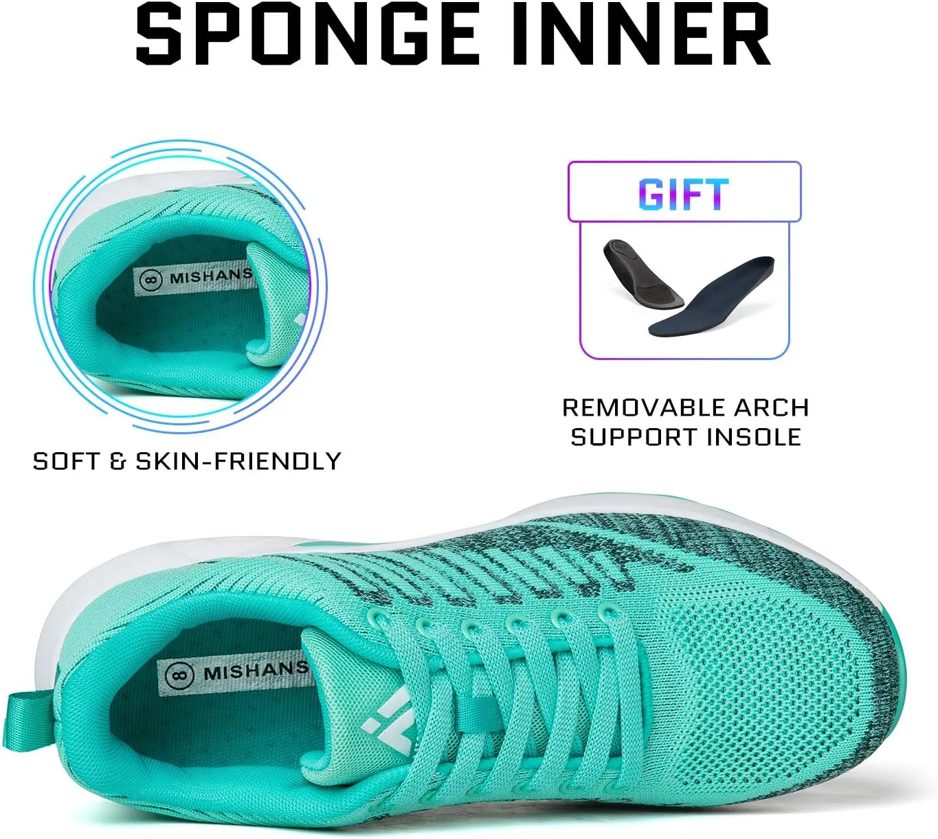 Mishansha Womens Sneakers Air Cushion Running Tennis Shoes Women Lightweight Arch Support Walking Shoes