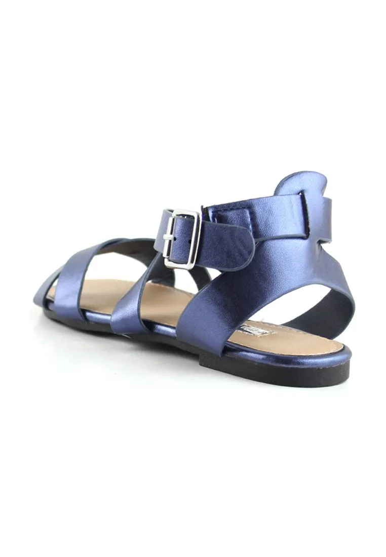 Navy Flat Sandals