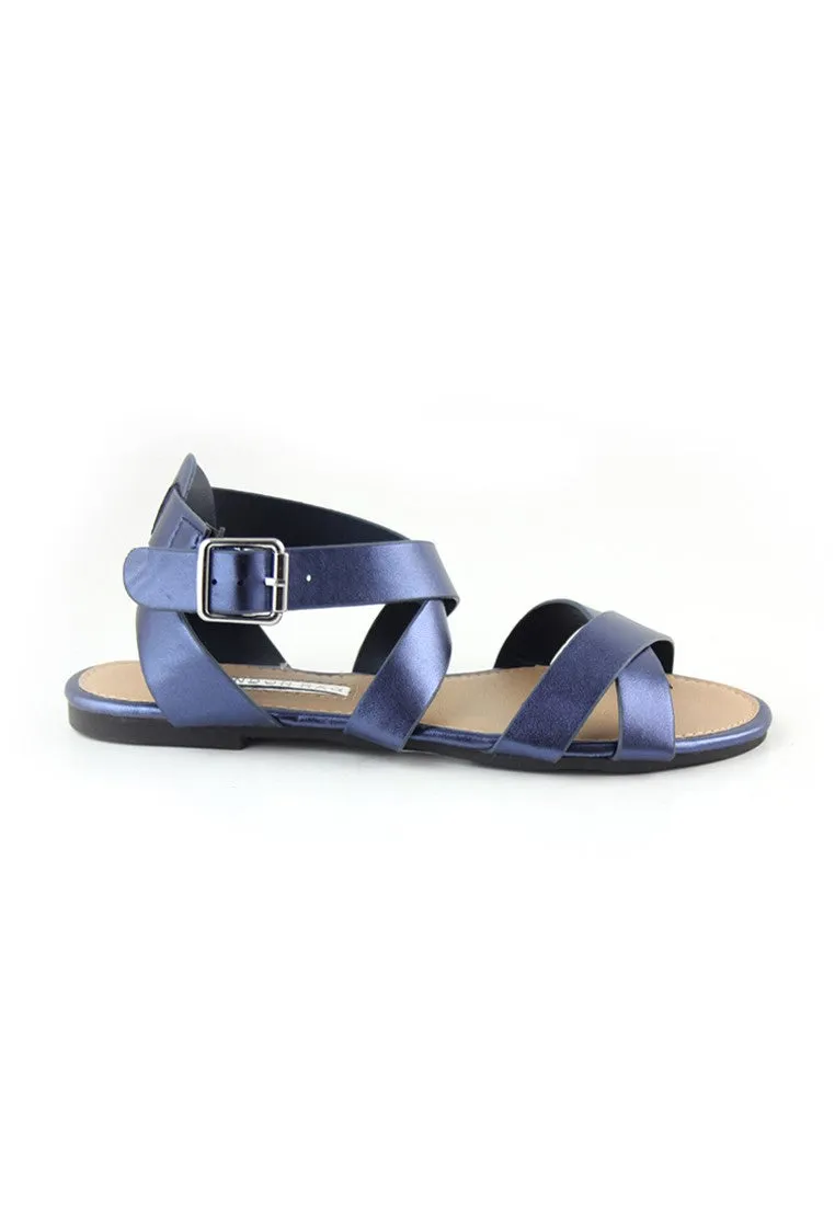 Navy Flat Sandals