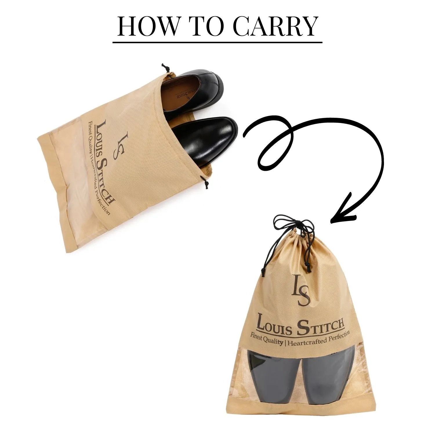 Non Woven Shoe Bag Pack Of  24 Beige See-Thru