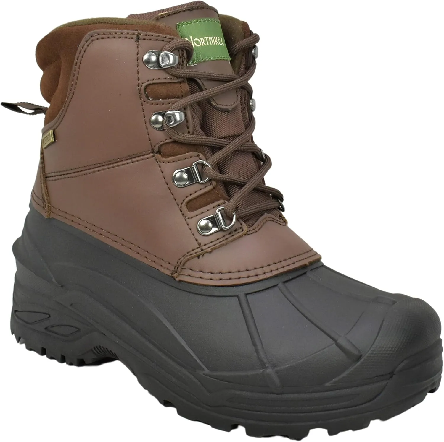 Northikee Waterproof Suede Leather Ankle Warm Winter Snow Boots for Mens, Brown