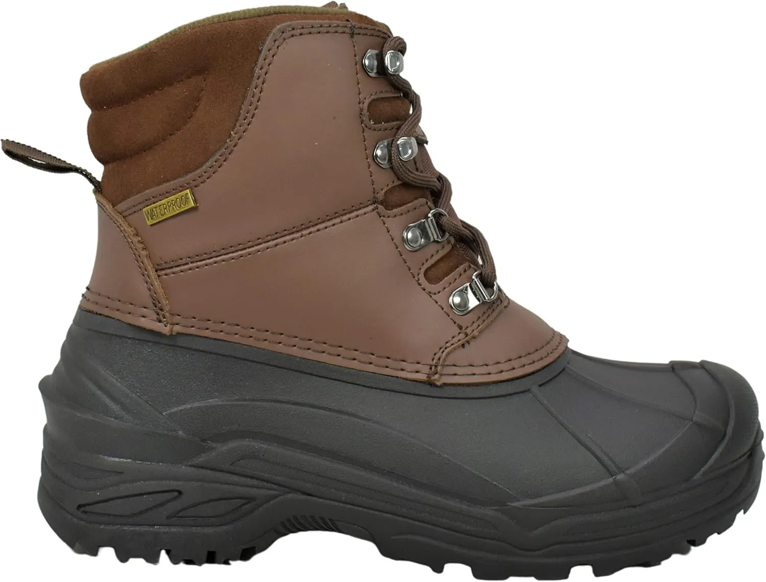 Northikee Waterproof Suede Leather Ankle Warm Winter Snow Boots for Mens, Brown