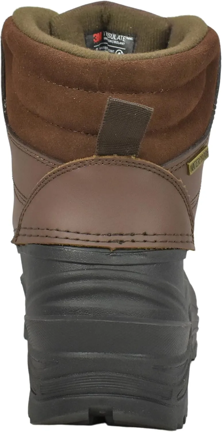 Northikee Waterproof Suede Leather Ankle Warm Winter Snow Boots for Mens, Brown