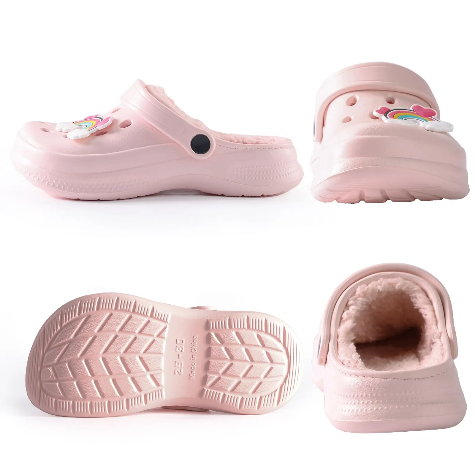 Petmundo Toddler Pink Fleece Lined Winter Clogs