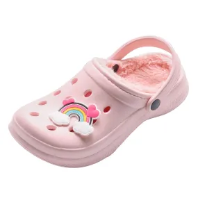 Petmundo Toddler Pink Fleece Lined Winter Clogs