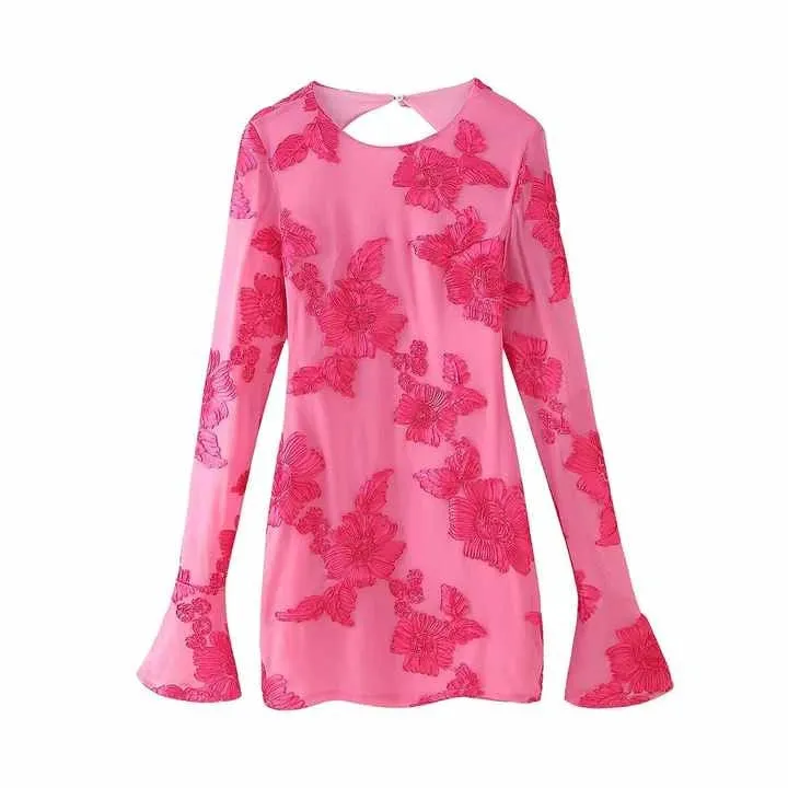 Pink Floral Mini Dress